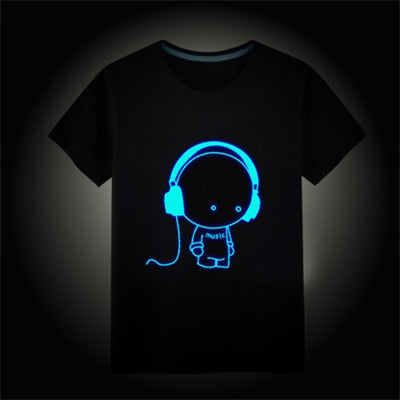 2020 Christmas Boys Girls Luminous Short Sleeves T-Shirts Children's Tshirt 3D Cartoon T Shirt Baby Girl Tops Kids Tees Costume