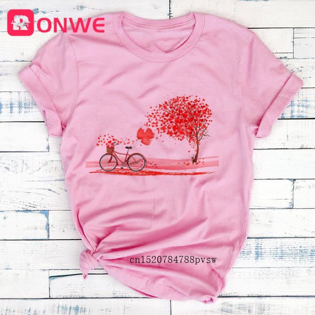 Women Bicycle Vogue Black T Shirt Girl Harajuku Korean Style Graphic Tops 2020 Kawaii Female T-shirt,Drop Ship