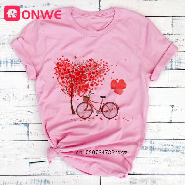 Women Bicycle Vogue Black T Shirt Girl Harajuku Korean Style Graphic Tops 2020 Kawaii Female T-shirt,Drop Ship