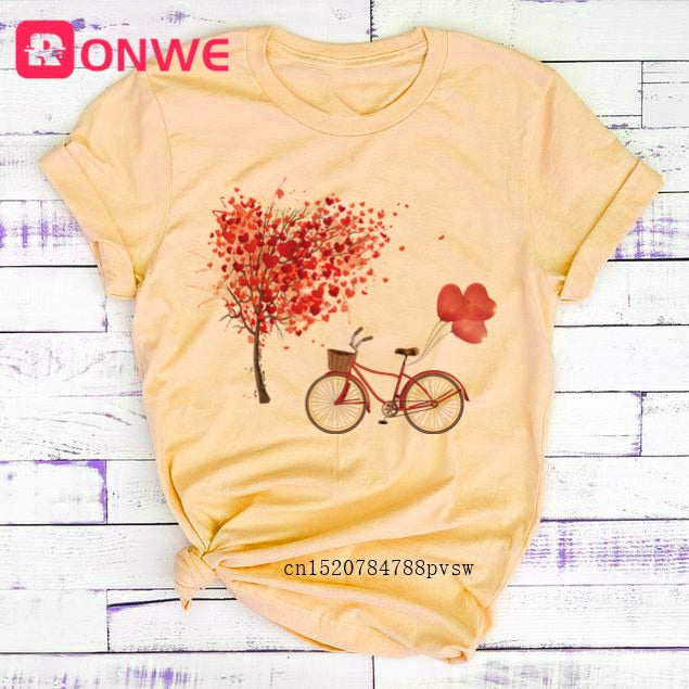 Women Bicycle Vogue Black T Shirt Girl Harajuku Korean Style Graphic Tops 2020 Kawaii Female T-shirt,Drop Ship
