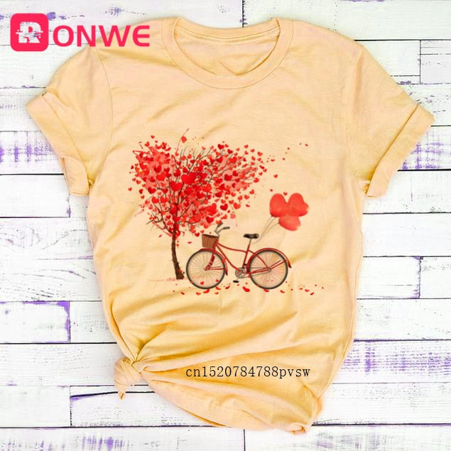 Women Bicycle Vogue Black T Shirt Girl Harajuku Korean Style Graphic Tops 2020 Kawaii Female T-shirt,Drop Ship