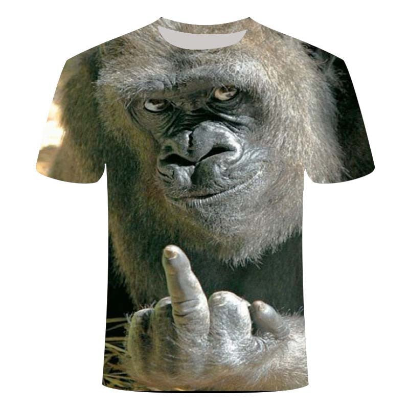 T-shirts 3D Men 2020 Summer Printed Animal Monkey T-shirt Short Sleeve Funny Design Casual Tops Tees Male T-shirt  Size XXS-6XL