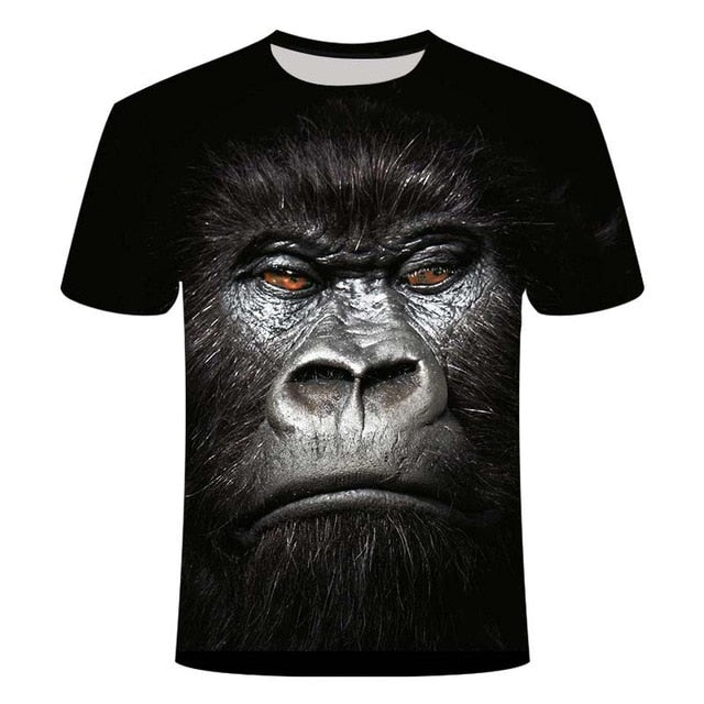 T-shirts 3D Men 2020 Summer Printed Animal Monkey T-shirt Short Sleeve Funny Design Casual Tops Tees Male T-shirt  Size XXS-6XL