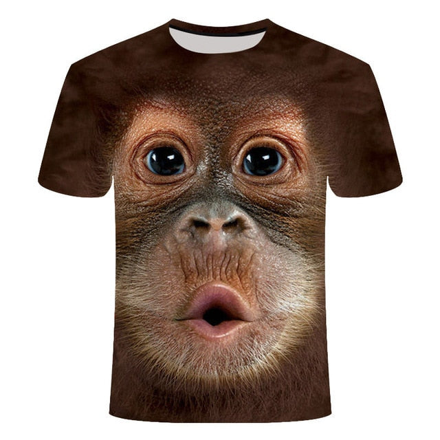 T-shirts 3D Men 2020 Summer Printed Animal Monkey T-shirt Short Sleeve Funny Design Casual Tops Tees Male T-shirt  Size XXS-6XL