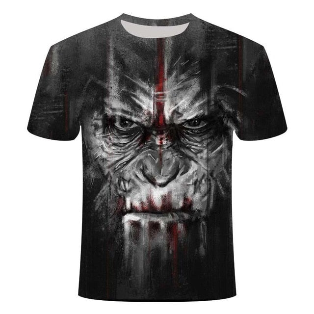 T-shirts 3D Men 2020 Summer Printed Animal Monkey T-shirt Short Sleeve Funny Design Casual Tops Tees Male T-shirt  Size XXS-6XL