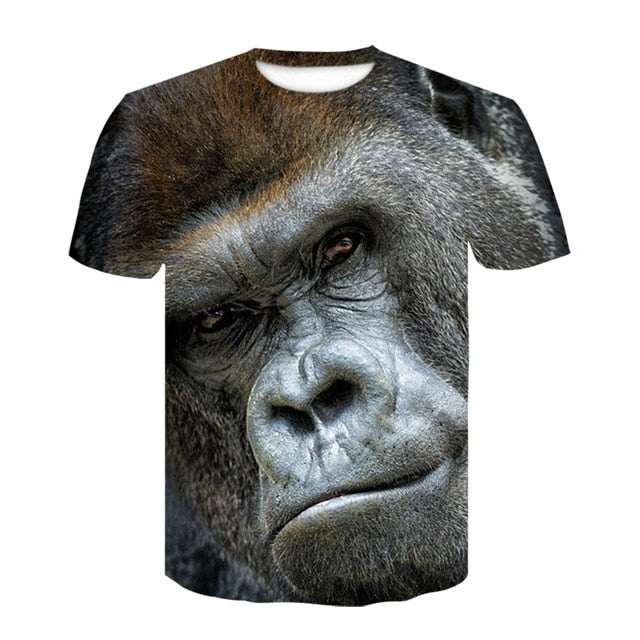T-shirts 3D Men 2020 Summer Printed Animal Monkey T-shirt Short Sleeve Funny Design Casual Tops Tees Male T-shirt  Size XXS-6XL