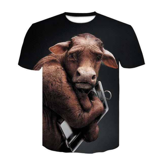 T-shirts 3D Men 2020 Summer Printed Animal Monkey T-shirt Short Sleeve Funny Design Casual Tops Tees Male T-shirt  Size XXS-6XL