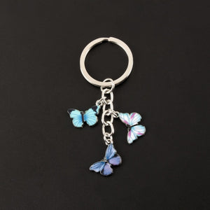 New Colorful Enamel Butterfly Keychain Insects Car Key Women Bag Accessories Jewelry Gifts