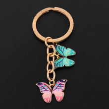 New Colorful Enamel Butterfly Keychain Insects Car Key Women Bag Accessories Jewelry Gifts