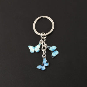 New Colorful Enamel Butterfly Keychain Insects Car Key Women Bag Accessories Jewelry Gifts