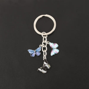 New Colorful Enamel Butterfly Keychain Insects Car Key Women Bag Accessories Jewelry Gifts