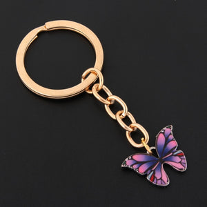 New Colorful Enamel Butterfly Keychain Insects Car Key Women Bag Accessories Jewelry Gifts