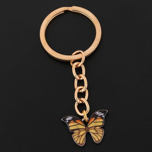 New Colorful Enamel Butterfly Keychain Insects Car Key Women Bag Accessories Jewelry Gifts