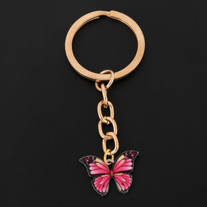 New Colorful Enamel Butterfly Keychain Insects Car Key Women Bag Accessories Jewelry Gifts