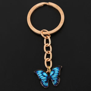 New Colorful Enamel Butterfly Keychain Insects Car Key Women Bag Accessories Jewelry Gifts