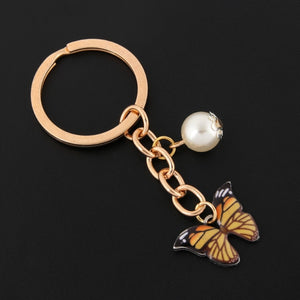 New Colorful Enamel Butterfly Keychain Insects Car Key Women Bag Accessories Jewelry Gifts