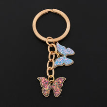 New Colorful Enamel Butterfly Keychain Insects Car Key Women Bag Accessories Jewelry Gifts