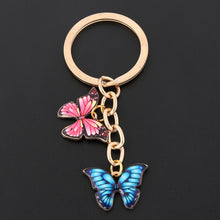 New Colorful Enamel Butterfly Keychain Insects Car Key Women Bag Accessories Jewelry Gifts