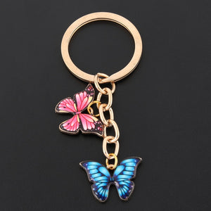 New Colorful Enamel Butterfly Keychain Insects Car Key Women Bag Accessories Jewelry Gifts