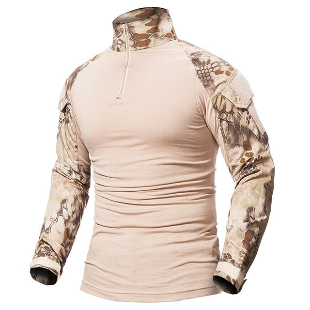 ReFire Gear Men Army Tactical T shirt SWAT Soldiers Military Combat T-Shirt Long Sleeve Camouflage Shirts Paintball T Shirts 5XL