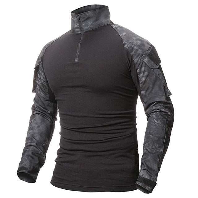 ReFire Gear Men Army Tactical T shirt SWAT Soldiers Military Combat T-Shirt Long Sleeve Camouflage Shirts Paintball T Shirts 5XL