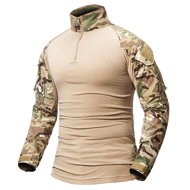 ReFire Gear Men Army Tactical T shirt SWAT Soldiers Military Combat T-Shirt Long Sleeve Camouflage Shirts Paintball T Shirts 5XL