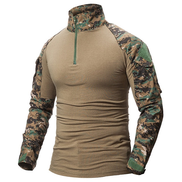 ReFire Gear Men Army Tactical T shirt SWAT Soldiers Military Combat T-Shirt Long Sleeve Camouflage Shirts Paintball T Shirts 5XL