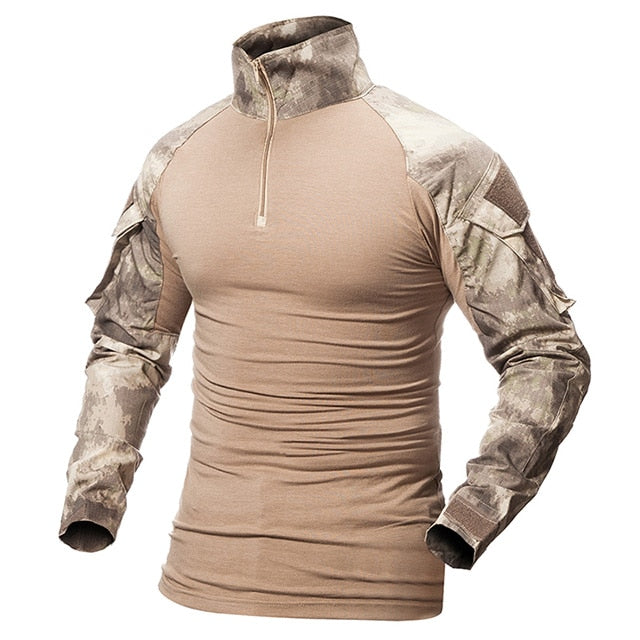 ReFire Gear Men Army Tactical T shirt SWAT Soldiers Military Combat T-Shirt Long Sleeve Camouflage Shirts Paintball T Shirts 5XL