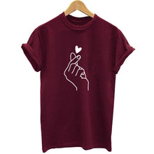 Harajuku Heart Print T Shirt Women Short Sleeve O Neck Loose Tshirt 2020 Summer Tee Tops Short Sleeve Female Camisetas Mujer