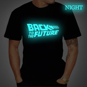 Back To The Future Tshirt Luminous T Shirt camiseta Summer Short Sleeve T Shirts back to future Tee Tops Streetwear T-shirts 4XL