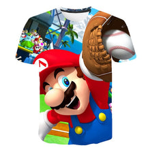 Classic Cartoon Mario 3D T-shirt New Harajuku style Classic Game Mario Bros kids clothes Mario Boys Clothes Street T-shirt