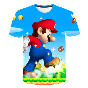 Classic Cartoon Mario 3D T-shirt New Harajuku style Classic Game Mario Bros kids clothes Mario Boys Clothes Street T-shirt