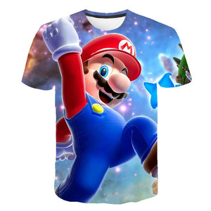 Classic Cartoon Mario 3D T-shirt New Harajuku style Classic Game Mario Bros kids clothes Mario Boys Clothes Street T-shirt