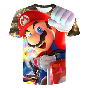 Classic Cartoon Mario 3D T-shirt New Harajuku style Classic Game Mario Bros kids clothes Mario Boys Clothes Street T-shirt