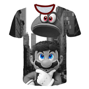 Classic Cartoon Mario 3D T-shirt New Harajuku style Classic Game Mario Bros kids clothes Mario Boys Clothes Street T-shirt