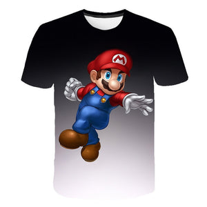 Classic Cartoon Mario 3D T-shirt New Harajuku style Classic Game Mario Bros kids clothes Mario Boys Clothes Street T-shirt