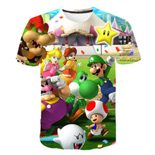 Classic Cartoon Mario 3D T-shirt New Harajuku style Classic Game Mario Bros kids clothes Mario Boys Clothes Street T-shirt