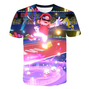 Classic Cartoon Mario 3D T-shirt New Harajuku style Classic Game Mario Bros kids clothes Mario Boys Clothes Street T-shirt