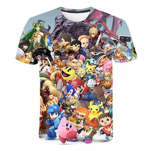 Classic Cartoon Mario 3D T-shirt New Harajuku style Classic Game Mario Bros kids clothes Mario Boys Clothes Street T-shirt