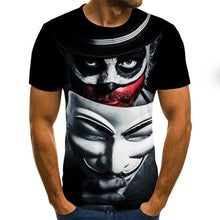 Horror clown men's T-shirt funny clown face tops 3D printed Cool fashion short-sleeved shirt Joker Clothes streetwear