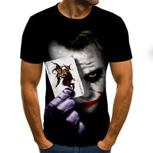 Horror clown men's T-shirt funny clown face tops 3D printed Cool fashion short-sleeved shirt Joker Clothes streetwear