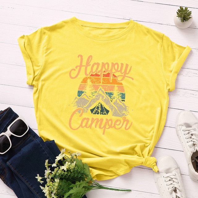 Plus Size Women's Tops T Shirt Creative Golden Mountain Peak Women T-shirt Graphic Funny Print Cotton Tshirt Summer Top Tees