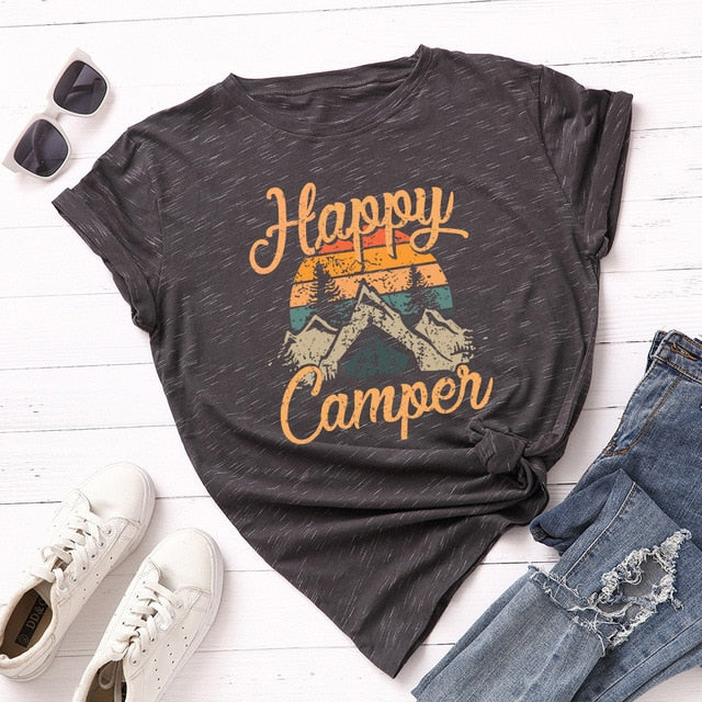 Plus Size Women's Tops T Shirt Creative Golden Mountain Peak Women T-shirt Graphic Funny Print Cotton Tshirt Summer Top Tees