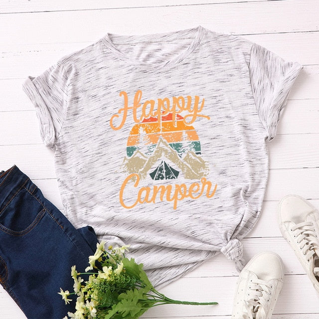 Plus Size Women's Tops T Shirt Creative Golden Mountain Peak Women T-shirt Graphic Funny Print Cotton Tshirt Summer Top Tees