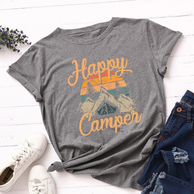 Plus Size Women's Tops T Shirt Creative Golden Mountain Peak Women T-shirt Graphic Funny Print Cotton Tshirt Summer Top Tees