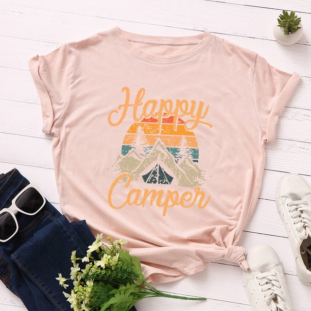 Plus Size Women's Tops T Shirt Creative Golden Mountain Peak Women T-shirt Graphic Funny Print Cotton Tshirt Summer Top Tees