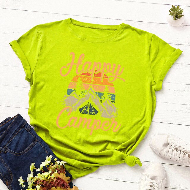 Plus Size Women's Tops T Shirt Creative Golden Mountain Peak Women T-shirt Graphic Funny Print Cotton Tshirt Summer Top Tees