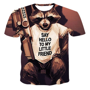 New 3D Men T-shirt Bear Warrior Pattern Men's Clothing The Streets Of Leisure Short Sleeve Men's Summer Fashion Print T-shirts