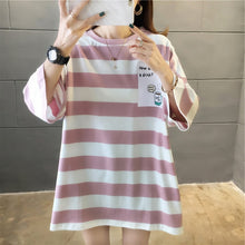 harajuku Women Striped Oversize Tshirt Chic Fashion 90s full Sleeve Loose T-shirts Female Casual Tops Clothes Streetwear T shirt