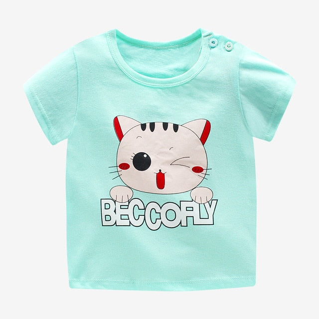 HIPAC Clothes Baby T-shirt Kids Short Sleeve Shirt Girls Top Boy Clothing Cotton Girls T-shirt Baby Girl Summer Tshirt Sale